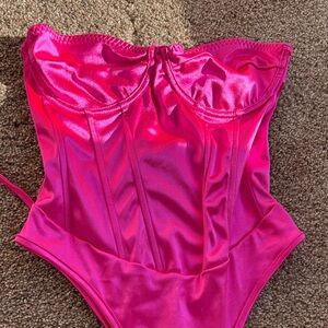 SHEIN Hot Pink Women’s Corset Bodysuit